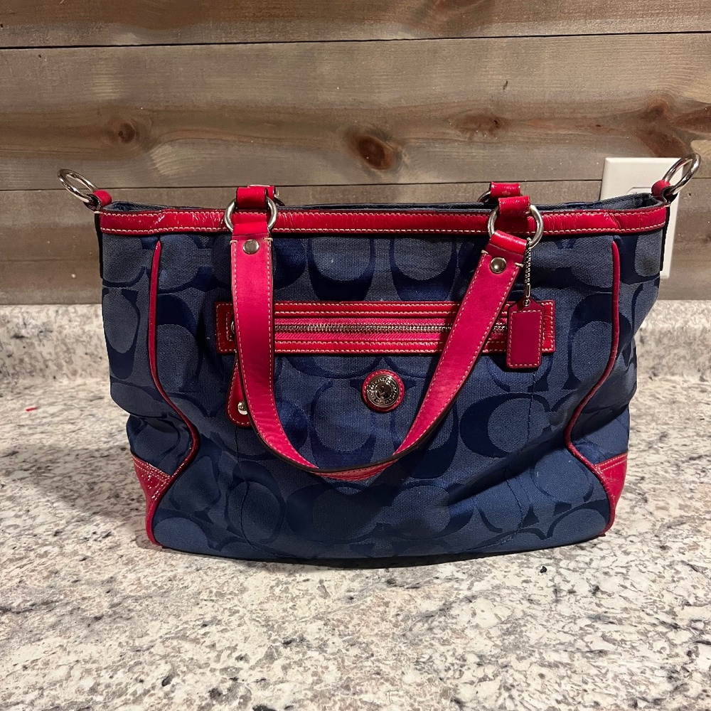 Coach F14941 Laura Signature Jacquard tote handbag